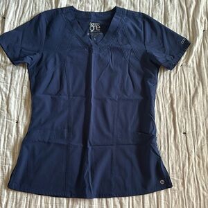 Navy blue barco scrub top small